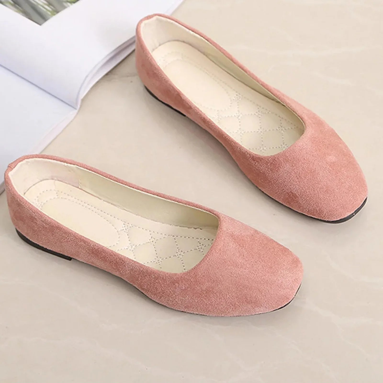 Women Suede Loafers Flat Heel Shoes