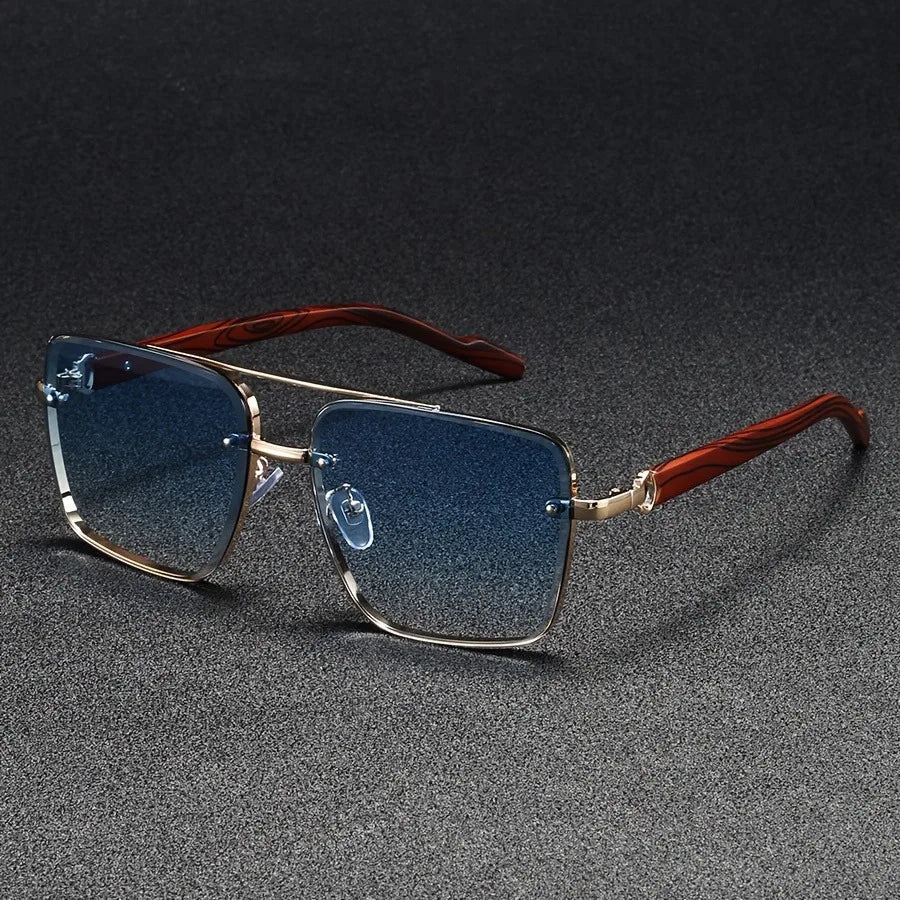 The Woodgrain Square Sunglasses — Men's