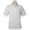 NNEDSZ Mens Polo Top Shirt Plain Casual Short Sleeve Pique Knit Basic UPF Rated T-Shirt - Snow Marle (Grey) - L