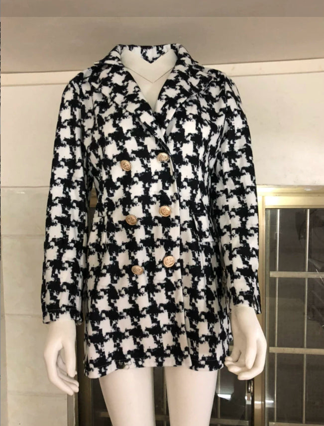 Long-sleeved blazer double-breasted woolen coat My Phase Fashion