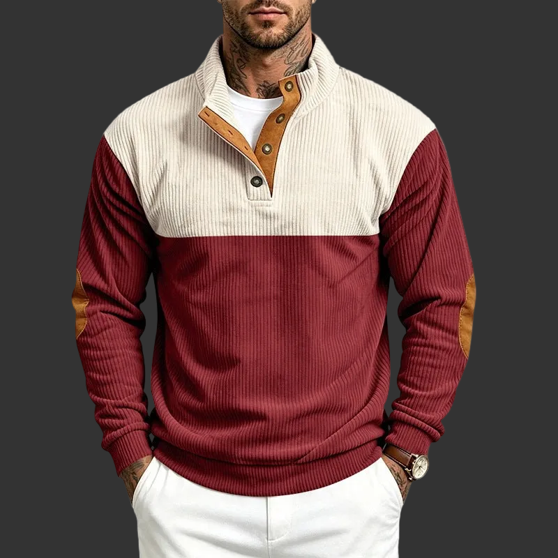 Men's Color-block Patchwork Stand-collar Sweatshirt My Phase Fashion