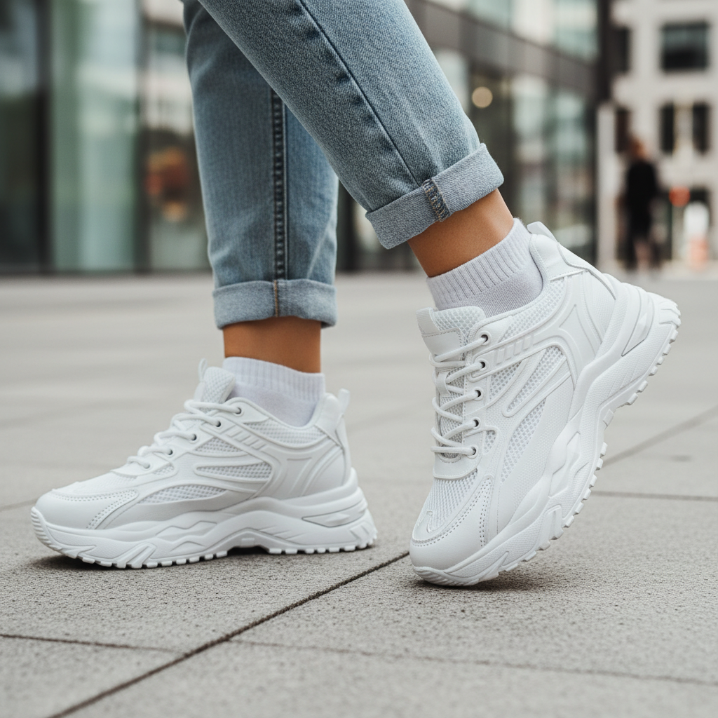 Chunky Platform — White Close-up