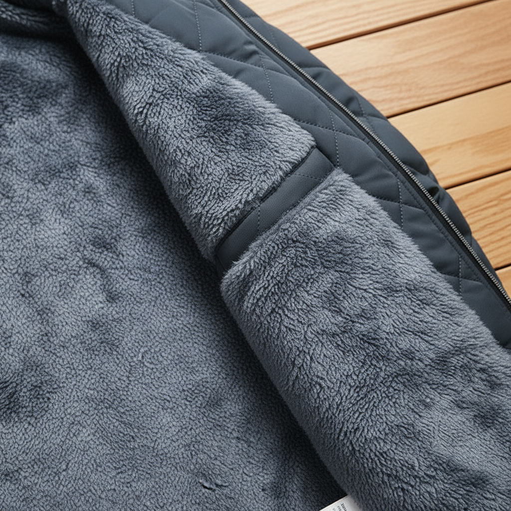 Grey Bomber — Detailed Fleece Interior