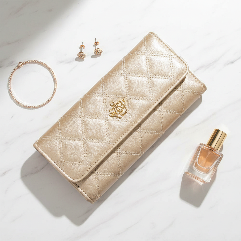 Mini Purse — Champagne Flat Lay